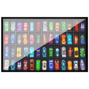 Imagem de SIXPOINTS Organizador De Brinquedos Compatível Com Carrinho Hot Wheels, Recipiente Para Carrinhos Matchbox, Mini Brinquedos, Vitrine De Madeira Para Montagem Em Parede Para Carrinho Hot Wheels - 52