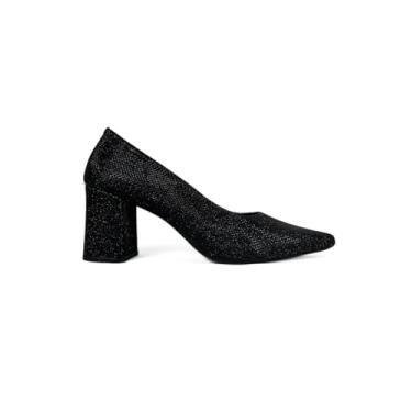 Imagem de Sapato Feminino Scarpin Salto Bloco Grosso 140 (Black, BR, Adulto, Numérico, 38)