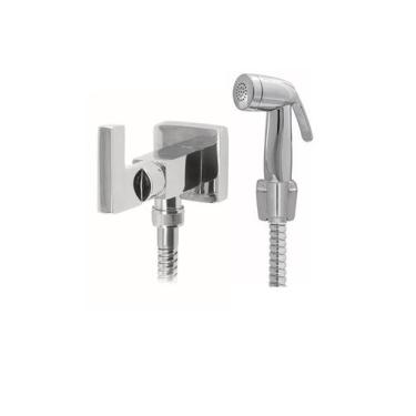 Imagem de Ducha Higiênica Quadrada Luxo 1/4 volta 100% Metal Maciço - MR BANHO