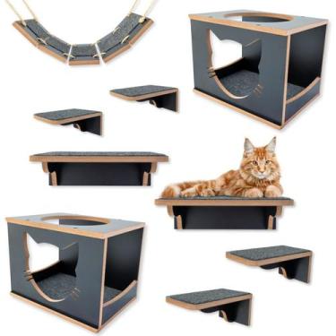 Imagem de Playground Gato 9pçs Premium Super Resistente Montado Suporta 25kg - B
