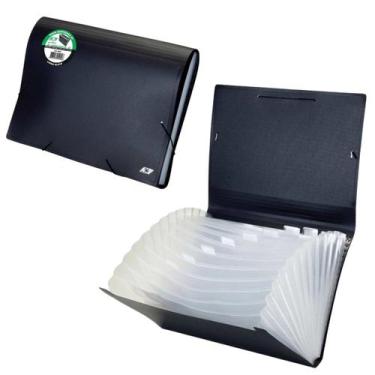 Imagem de Pasta Sanfonada Plastica A4 12 Divisorias Preto ACP