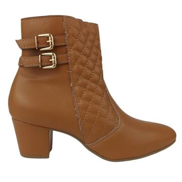 Imagem de Bota Feminina Lavalleja Cano Médio Salto Bloco (Caramelo, BR, Adulto, Numérico, 40)