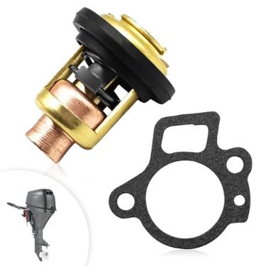 Imagem de Dunviku Kit de termostato marítimo 825212T02 855676A1 825212 855676003 825212001 com junta 27-824853 27-8248531 - Substituição para motores de popa Mercury 4 tempos 8HP-90HP