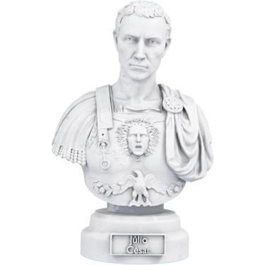 Imagem de Estátua Busto Júlio César Romano - Julius Caesar Imperador de Roma (Cor Mármore)