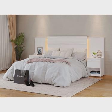 Imagem de Cabeceira Extensível Casal/Queen/King mdf com 2 Mesas de Apoio Granada