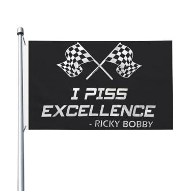Imagem de Bandeira de corrida quadriculada I Piss Excellence Ricky Bobby bandeira 3d impressão frente e verso sinal de banner para casa jardim ao ar livre interior 8,5 x 1,5 m