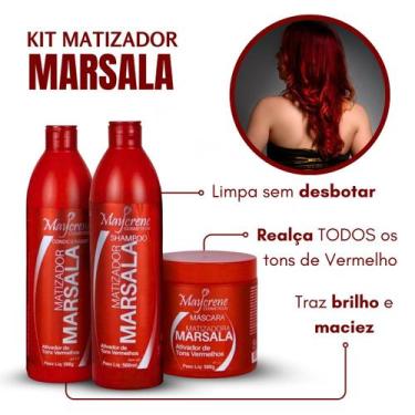 Imagem de Kit Matizador Marsala Maycrene ( Shamp + Cond + Másc )
