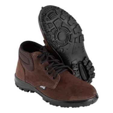 Imagem de Botina em camurça marrom mono com cadarço sem biqueira