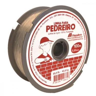 Imagem de Linha Pedreiro Nylon Mazzaferro 0,8Mm 100M Branca 19Dp1Bp80 - Kit C/10