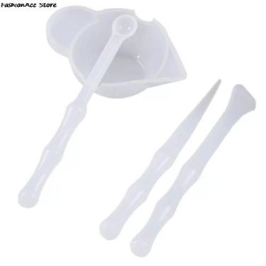 Imagem de KIT MIX COPO Conjunto 3 Varinhas Silicone Molde Copo Dosador Resinas -