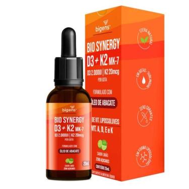 Imagem de Bio Synergy Vitamina D3 + K2 Mk7 Bigens Limão 20ml, Limão