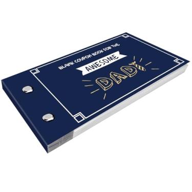 Imagem de Dastimasco Livro de cupons em branco para o pai, presente exclusivo de dia dos pais e aniversário, 30 cartões em branco personalizados para preencher suas próprias ideias de cupons