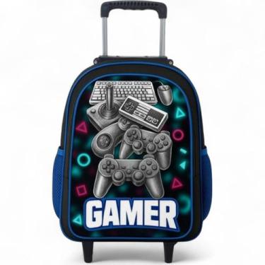 Imagem de Mochila Infantil Rodinha Escolar Menino Masculina Gamer- Tamanho G - R