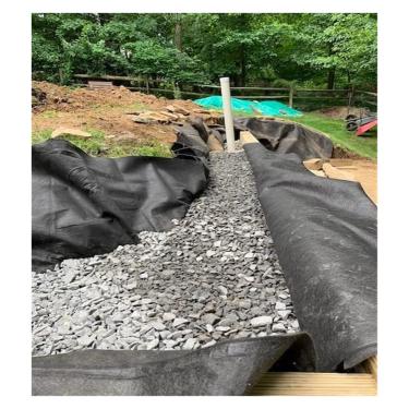 Imagem de SRSRS Tecido geotêxtil de drenagem francesa não tecido de 200 ml - Barreira de ervas daninhas premium para controle de erosão, entrada de garagem e paredes de retenção (2 m x 5 m/6,5 pés x 16,4 pés