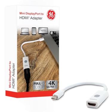 Imagem de GE Adaptador Mini DisplayPort Thunderbolt para HDMI, compatível com Apple iMac, MacBook e PC, suporta Full HD 1080P e 4K Ultra HD, branco, 33589