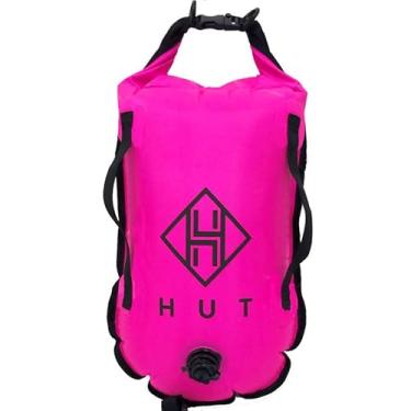 Imagem de Bolsa seca HUT Swim Buoy – Bolsa de secagem impermeável e boia de reboque premium para nadadores de água aberta, triatletas. Boia de natação de alta visibilidade, duas câmaras de ar – seja vista como segura (20L)