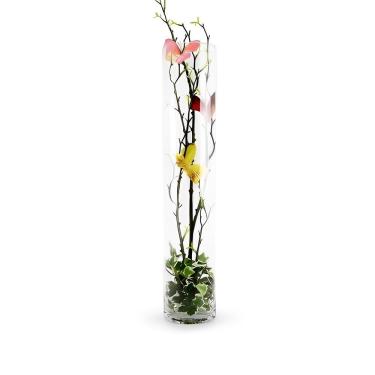 Imagem de Vaso Cilíndrico De Vidro 14x60cm Para Arranjos Florais Em Eventos E Decoração