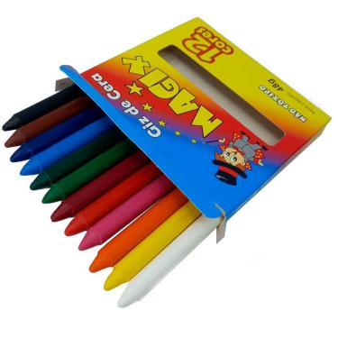Imagem de Conjunto 12 Giz De Cera 12 Cores Magix Kids Infantil