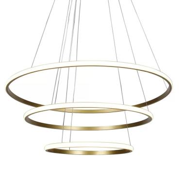 Imagem de Luminaria 3 Em 1 Arco Aneis Lustre Pendente Regulavel Ajustavel Perfil Infinito Led Iluminaçao