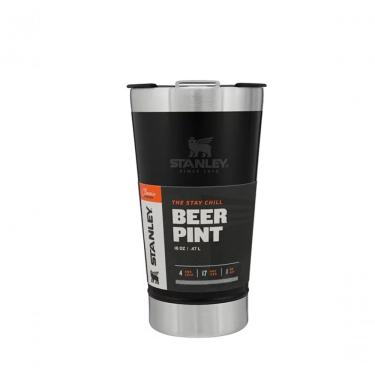 Imagem de Copo Térmico De Cerveja Classic Black Com Tampa 473ml Stanley