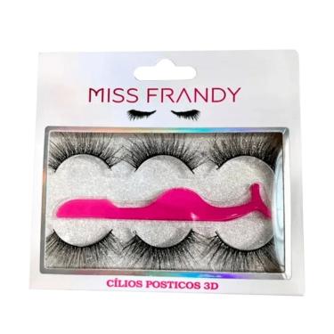 Imagem de Kit Miss Frandy Cílios Postiços Com 3 Pares E Uma Pinça