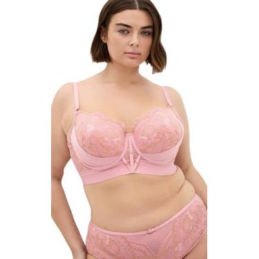 Imagem de City Chic Sutiã feminino plus size - Alexis Contour Longline, Rosa vintage, (46) D