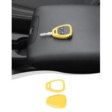 Imagem de Hoolcar Capa de chaveiro com controle remoto para Jeep Wrangler JK JKU 2007-2017, para Jeep Compass 2008-2016, para Jeep Patriot 2011-2016, amarelo