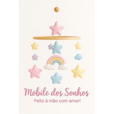 Imagem de Móbile Arco-Íris com Estrelas  Presente Perfeito para Chá de Bebê ou M