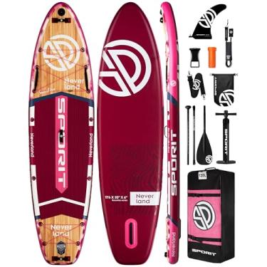 Imagem de SPORIT Prancha de stand up paddle inflável super larga de 11'6 × 35 ", prancha de sup ultra estável para adultos, capacidade de 450 lb com alça de ombro, mochila de 100 l, nadadeira removíve
