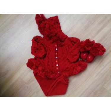 Imagem de conjunto saida de maternidade esquimo para bebe - Eliane baby, Vermelh
