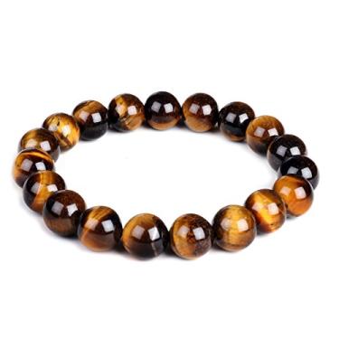 Imagem de Mayting Pulseira elástica de olho de tigre natural de 10 mm com pedras preciosas para ioga, energia de cura, homens, mulheres, presente para ele, namorado, marido, pai, 7 48 inch, Pedra preciosa, olho