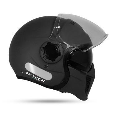Imagem de Capacete Gp Tech Zoom Preto Fosco Aberto/Fechado C/ Queixeira Removível