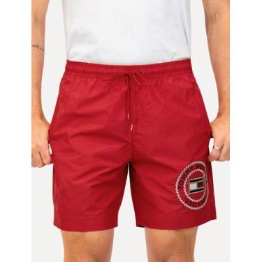 Imagem de Short Tommy Hilfiger Long Drawstring Embroidered Circle Vermelho, M/M
