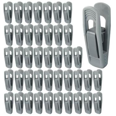 Imagem de Zorveiio 40 peças de clipes de cabide de bebê de plástico cinza, kit de clipes de dedo finos para saia, calças, roupas, cabide de veludo