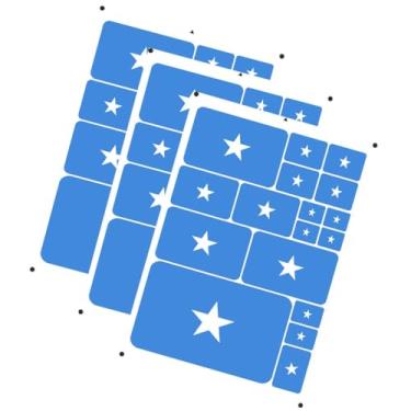Imagem de EnigmaGlow Pacote com 3 adesivos de bandeira da Somália da África da Ásia, África, em vários tamanhos, adesivos (Azul Somália)