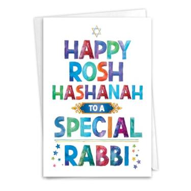 Imagem de NobleWorks Cartão Rosh Hashaná (Clero) com envelope de 12 x 18 cm (1 cartão) Cartões de feriado judaico especial rabino feriado C8786RHG