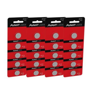 Imagem de kit 20 Baterias Lítio 2016 3v Tipo Moeda Cod: 408290012-4 Avant Use