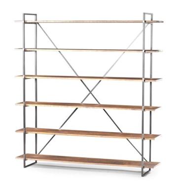 Imagem de Estante Spotlight em Madeira Driftwood com Estrutura Aco Grafite 140cm