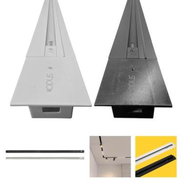 Imagem de Trilho Eletrificado De Embutir 1 Metro Para Spots Preto Ou Branco - Be