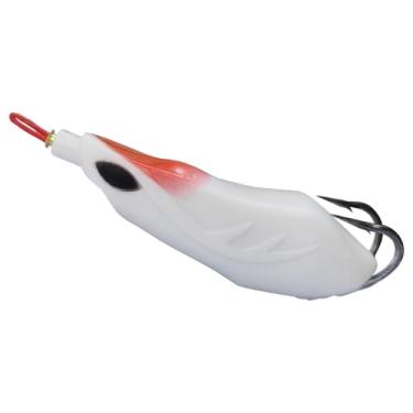 Imagem de HADORAM Iscas de pesca com luz LED recarregável por USB para sapo vibratório eletrônico isca macia artificial isca flutuante com ganchos sem ervas daninhas para robalo, truta e almiscarado