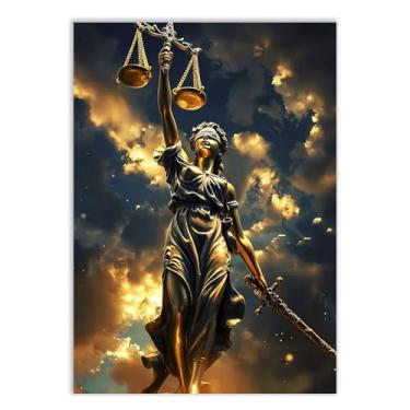 Imagem de Placa Decorativa Deusa Themis Justiça Direito Mitologia Decoração Poster Quarto Sala