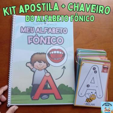 Imagem de Apostila alfabeto Fônico + Chaveiro do alfabeto fônico! (plastificado,