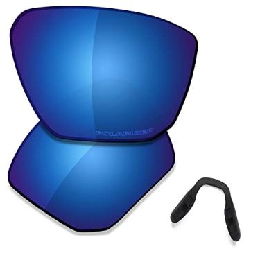 Imagem de SAUCER Lentes de reposição premium e protetores de nariz para óculos de sol Oakley Targetline OO9397 High Defense - Azul meia-noite polarizado