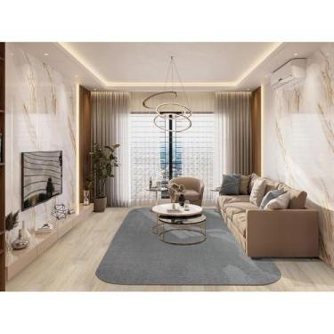 Imagem de Tapetes São Carlos – Tapete Elegant Orgânico #03 Light Gray Cantos | Liso com Aparência de Viscose | Lavável, Macio e Sofisticado p/Sala Interna | 0,9cm x 2m x 3m