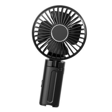 Imagem de Bothyi Mini ventilador Clipon portátil, decoração pessoal, leve, dobrável, de mesa, para ambientes externos, domésticos, escritório, viagens, praia, Preto