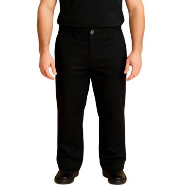 Imagem de Calça  Brim Metade Elástico Preto