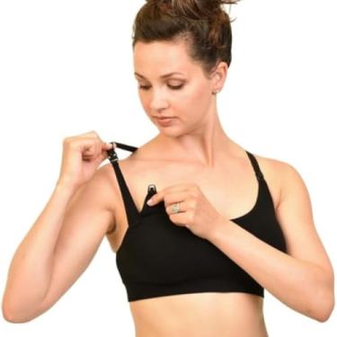 Imagem de Bamboobies Sutiã de amamentação padrão feminino, preto, médio (pacote com 1)