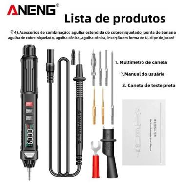 Imagem de Mini Multímetro Digital ANENG A3009 Testador Inteligente De Tensão AC 