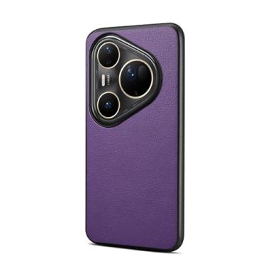 Imagem de HAOMRIYL Capa ultrafina para Huawei Pura 80 Ultra/80 Pro+/80 pro/80, capa de couro leve e luxuosa proteção à prova de choque, capa de negócios macia, roxa, 80 Pro