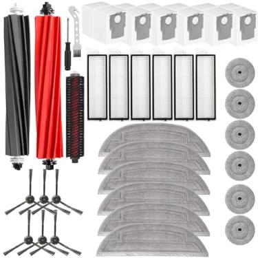 Imagem de TMKOOL Kit de substituição de acessórios de 35 peças para Roborock S8 Max/S8 MaxV Ultra Robot Vacuum Mop, 2 escovas principais, 1 escova rolante, 6 escovas laterais, 6 filtros, 6 sacos de poeira, 6